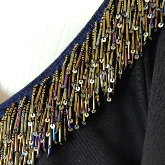 Stellah Bead Embellished Cutout Shoulder Pullover Crewneck Sweatshirt Black M - Picture 12 of 12